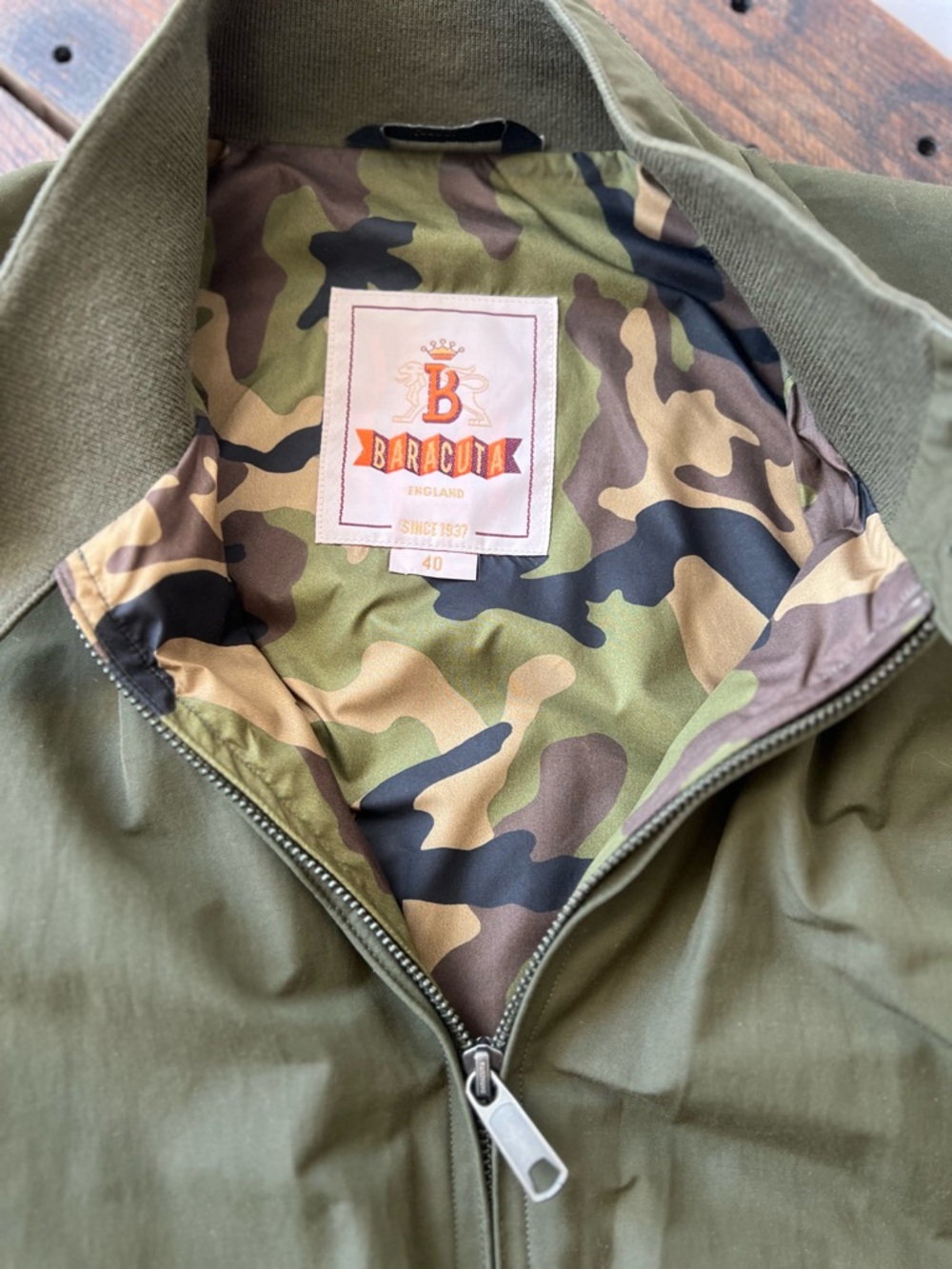 RARE Baracuta G9 Beech Green 40 Camo Lining